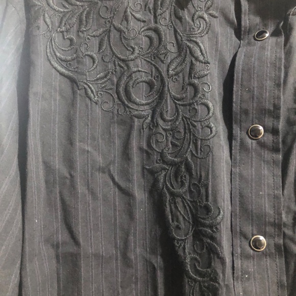 Western Rodeo Black Shirt Panhandle Slim L Mens - Picture 3 of 10
